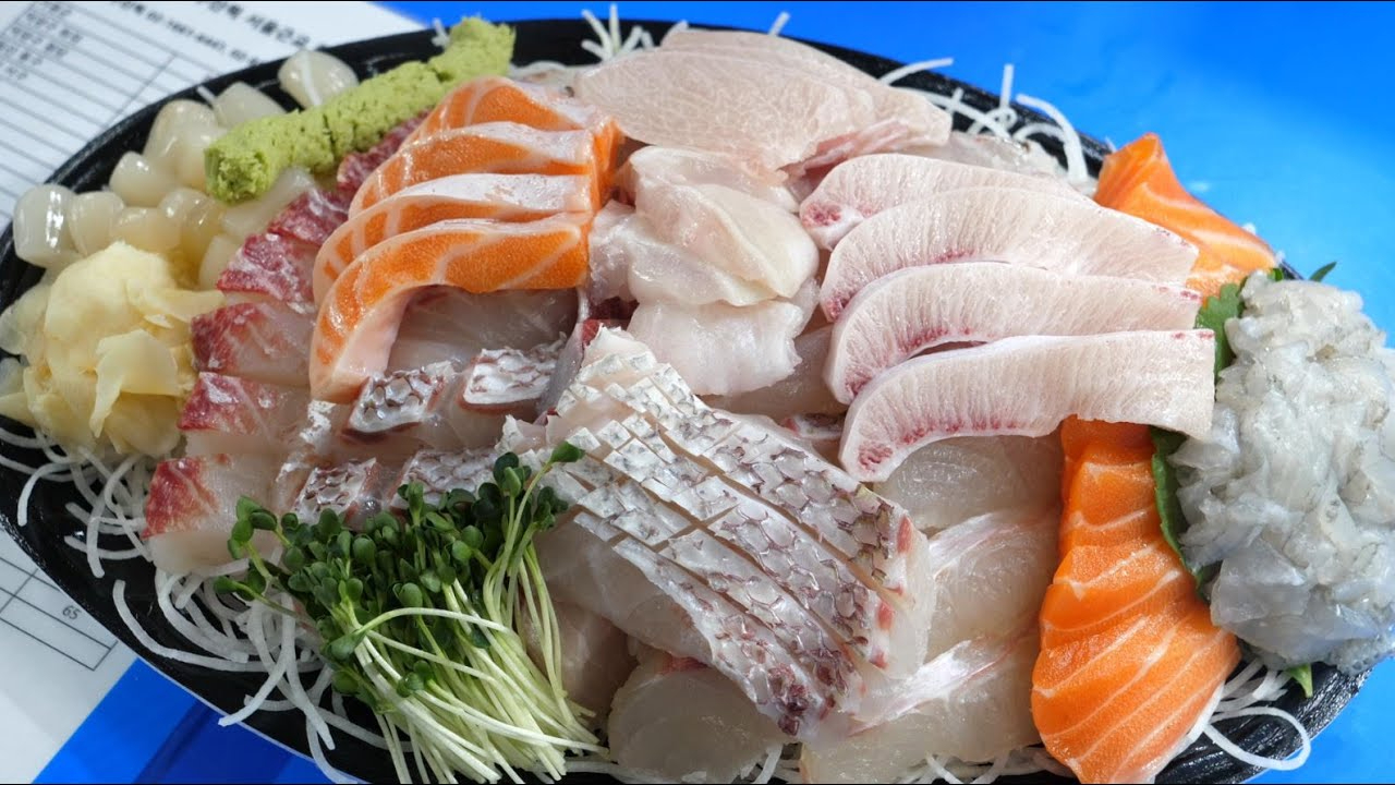 韩国生鱼片刺身的刀法和制作程序,学习一下