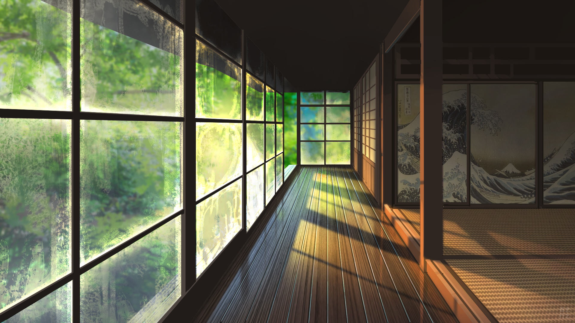 【行之】【日系场景】走廊绘制过程