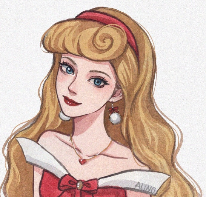 迪士尼公主绘制圣诞头像