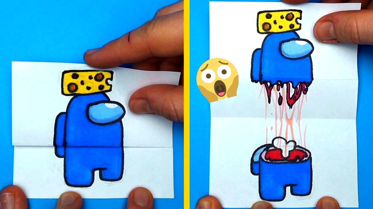 among us搞笑手工作品:冒名顶替者快被玩坏了!