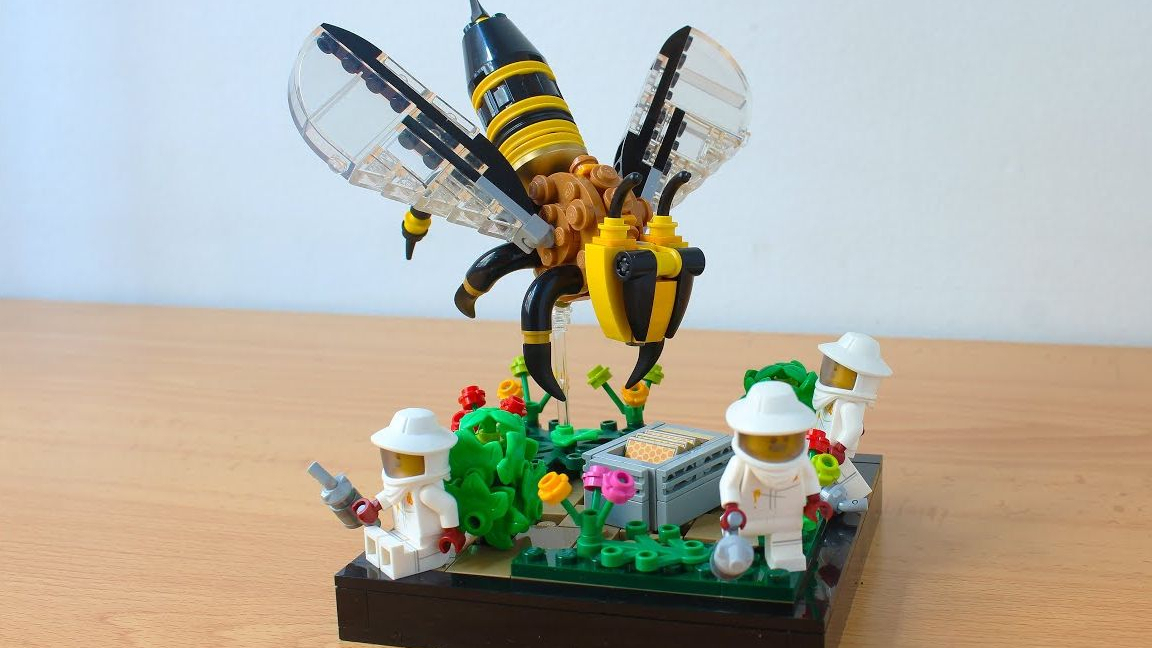乐高 lego moc作品 巨型蜜蜂攻袭击