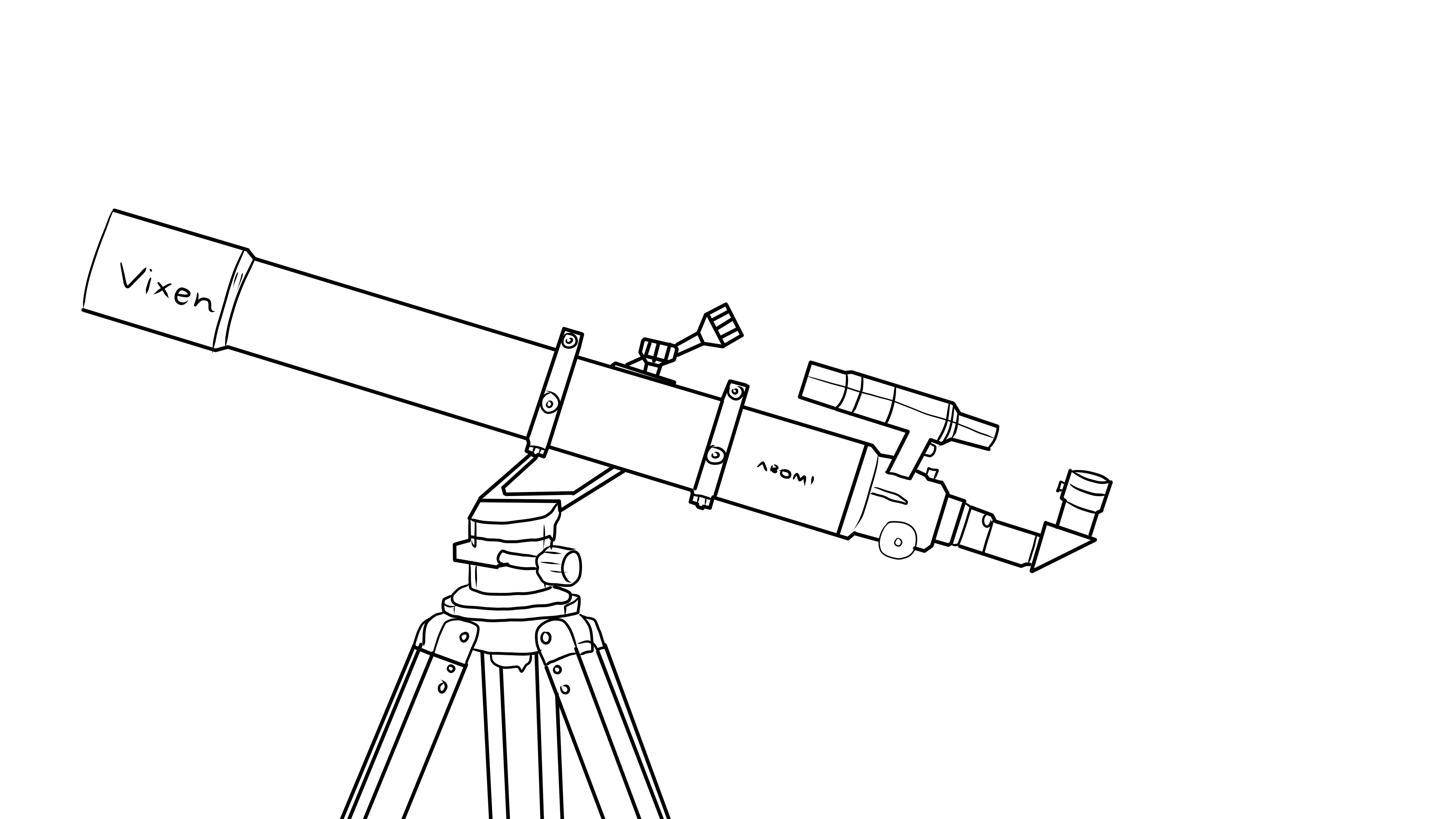 天文望远镜的画法图片