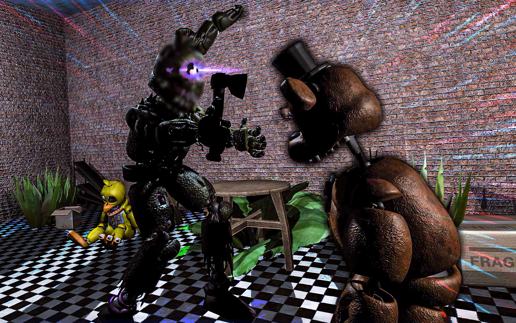 弹簧陷阱携带小斧报复零代老玩具熊?