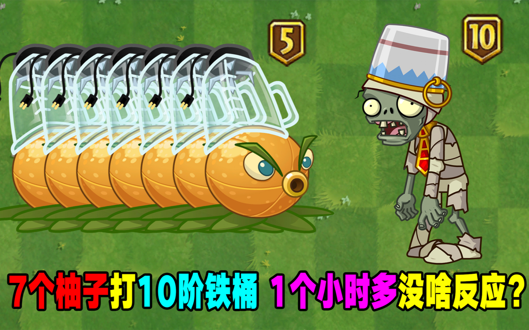 10阶铁桶僵尸有多变态?5阶柚子打1小时没啥反应!